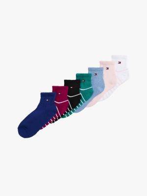 Kids' Stripe Mix Quarter Top Sock 7-Pack, Navy / Multi
