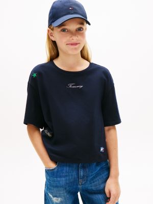 Kids' Embroidered Star Logo T-Shirt, Navy