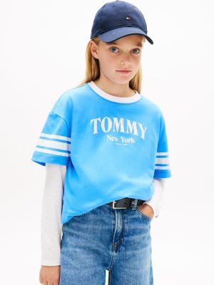 Kids' Varsity Logo T-Shirt, Blue Spell