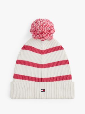 Kids' Stripe Pom Beanie, Ivory / Multi