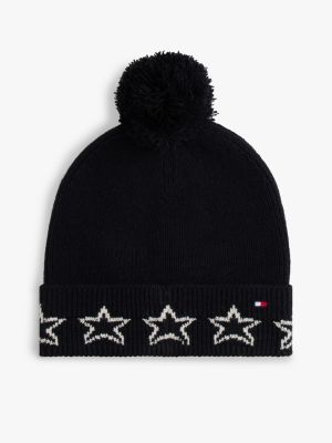 Kids' Shimmer Star Pom Beanie, Space Blue / Multi