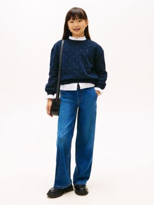 Kids' Embellished Pull-On Jean, Med Wash