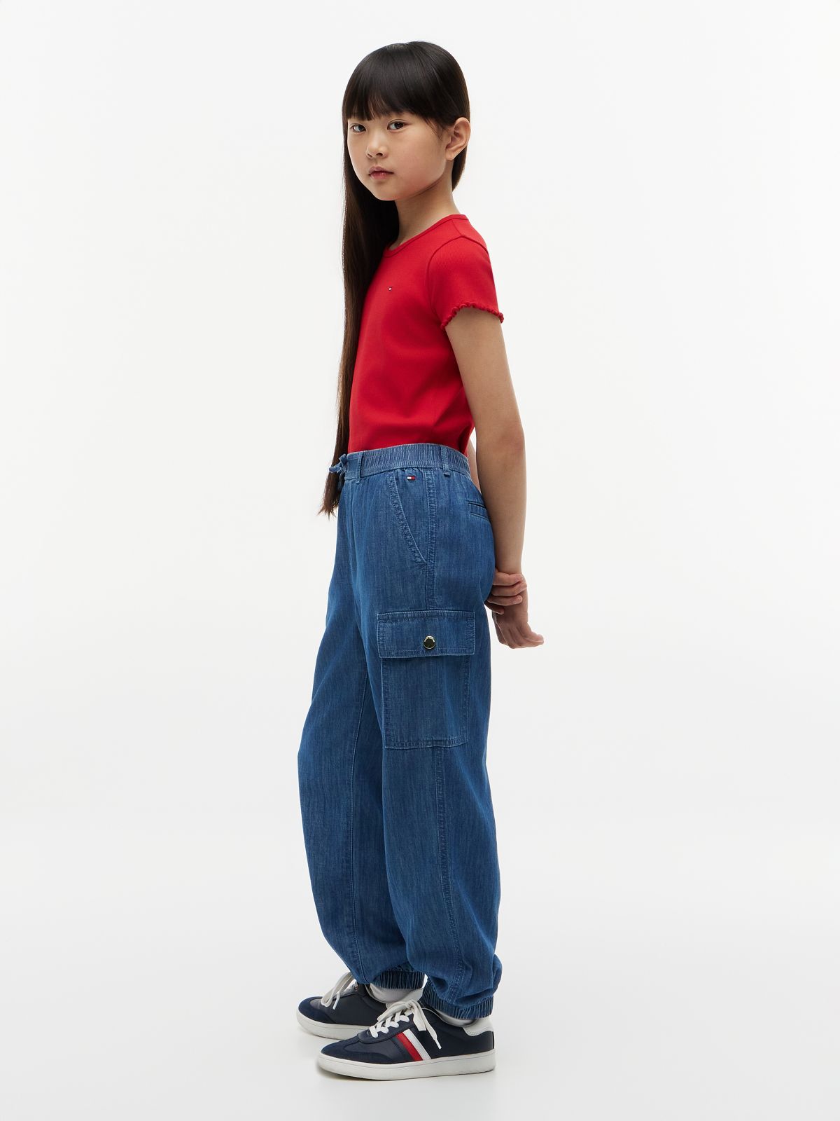 Kids' Stretch Chino Cargo Jogger — Dark Chambray