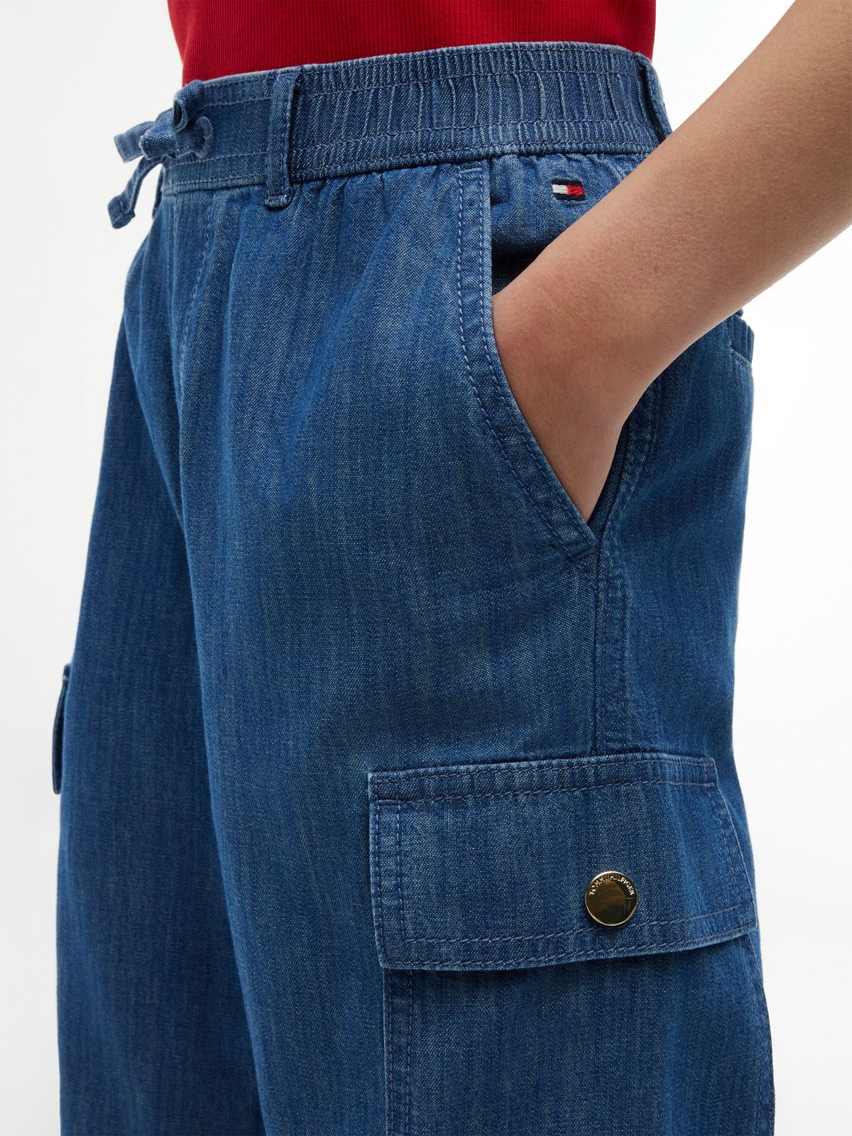 Kids' Stretch Chino Cargo Jogger — Dark Chambray