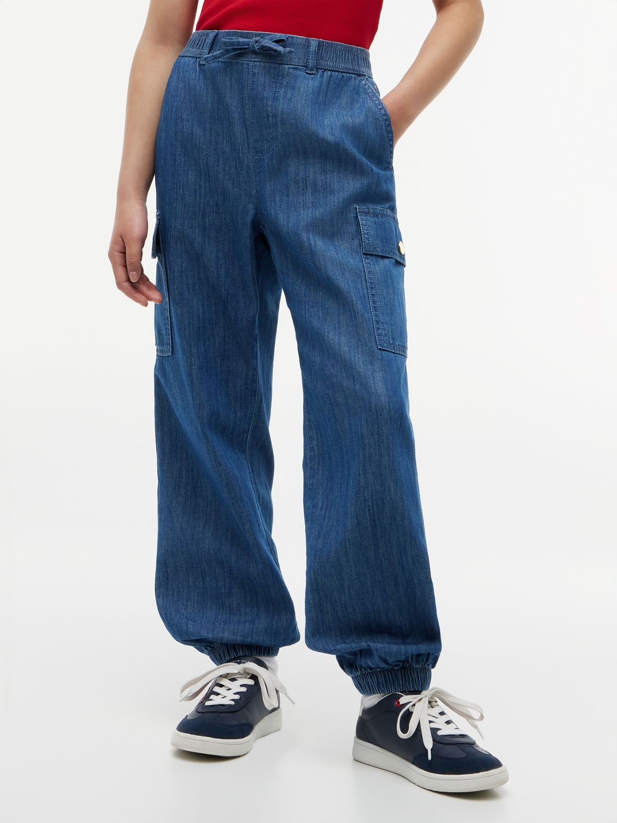 Kids' Stretch Chino Cargo Jogger — Dark Chambray