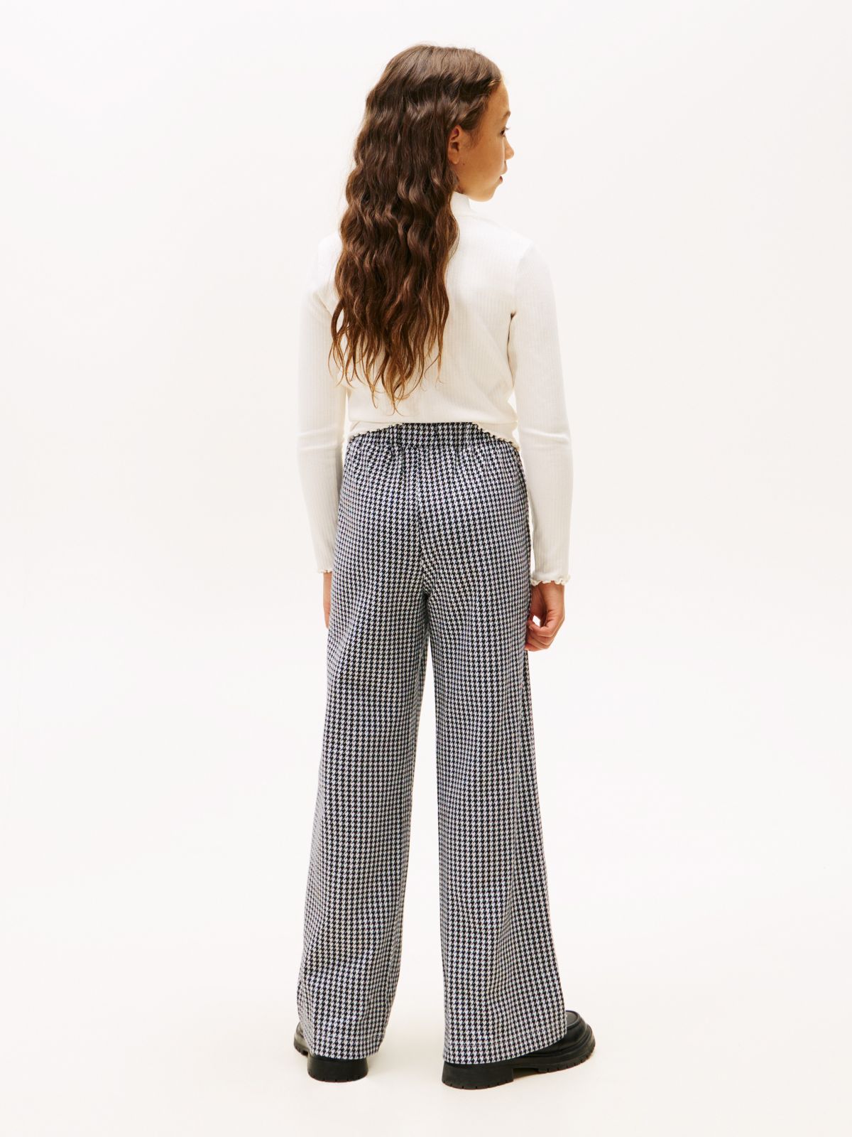 Kids' Houndstooth Knit Pull-On Pant — Black Multi