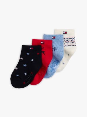 Babies' Winter Print Sock 4-Pack, Light Pink / Multi
