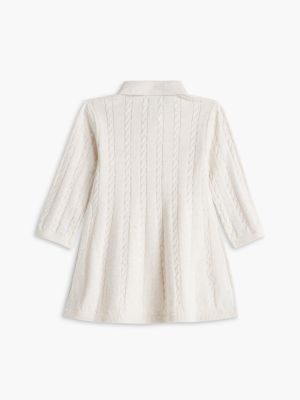 Платье Tommy Hilfiger Polo Sweater Dress для малышей, цвет: Слоновая кость — фото 2