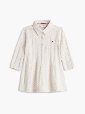 Платье Tommy Hilfiger Polo Sweater Dress для малышей, цвет: Слоновая кость — фото 1