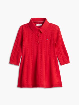 Babies' Polo Sweater Dress, Red