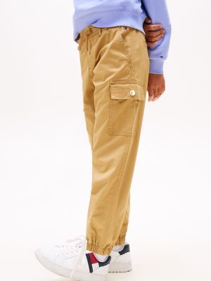 Детские брюки Tommy Hilfiger Stretch Chino Cargo Jogger, цвет: Хаки — фото 3
