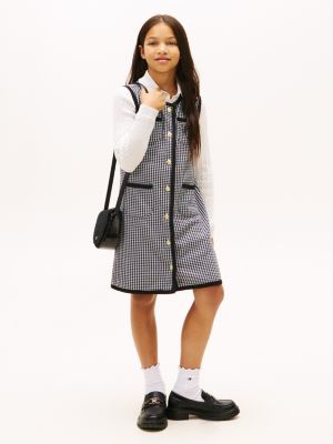 Kids' Houndstooth Knit Jumper, Black