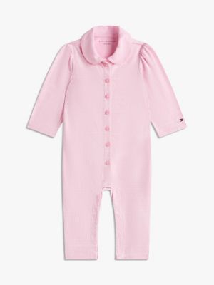 Babies' Fair Isle Logo Coverall, Classic Pink