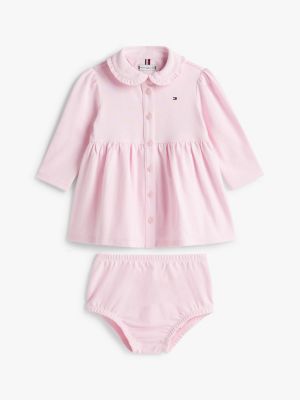 Babies' Long-Sleeve Stretch Polo Dress, Ballerina