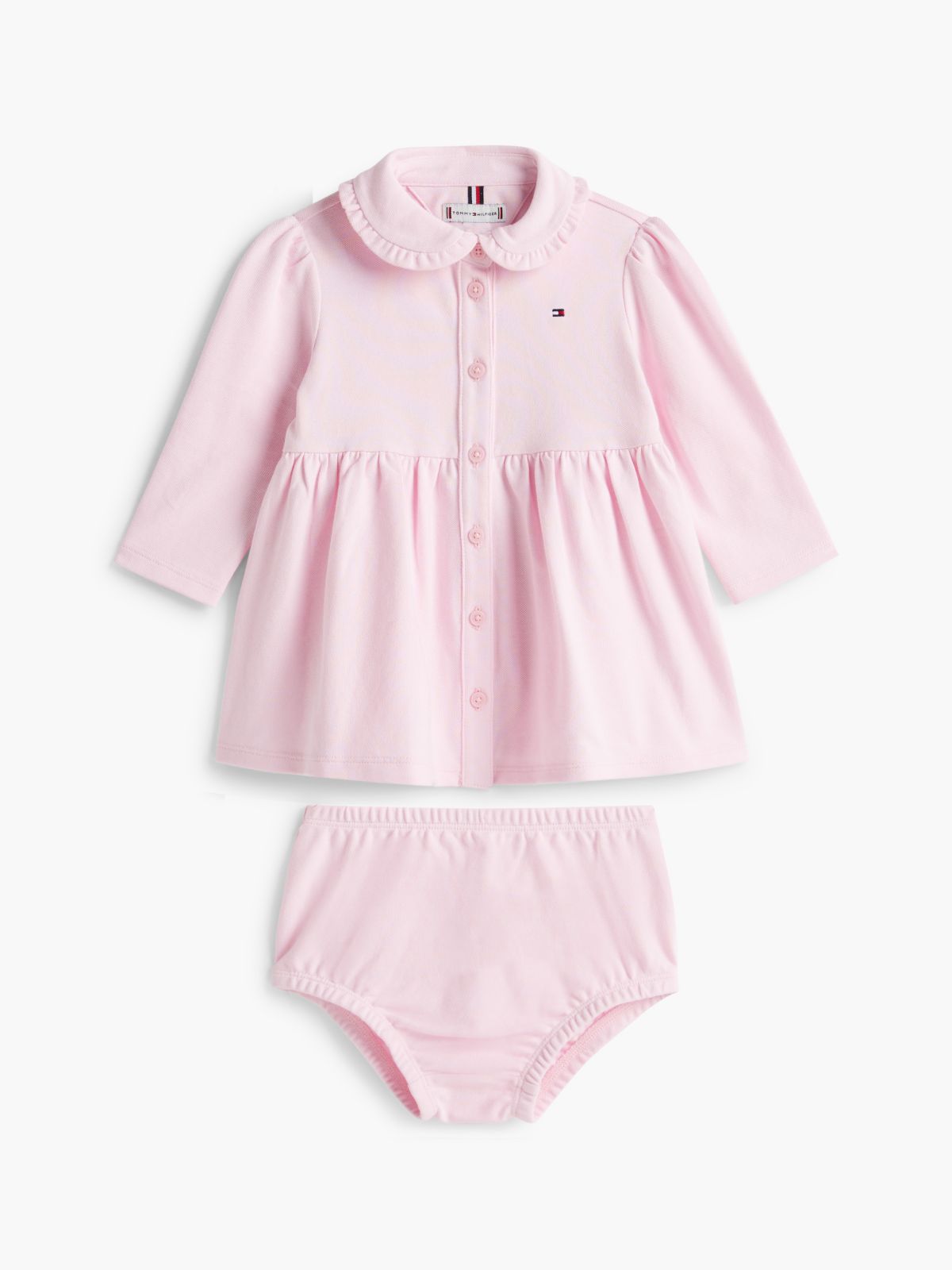 Babies' Long-Sleeve Stretch Polo Dress — Ballerina