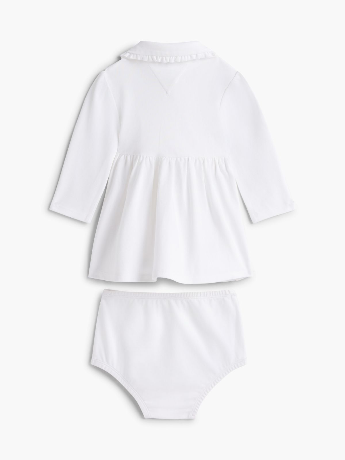 Babies' Long-Sleeve Stretch Polo Dress — Th Optic White