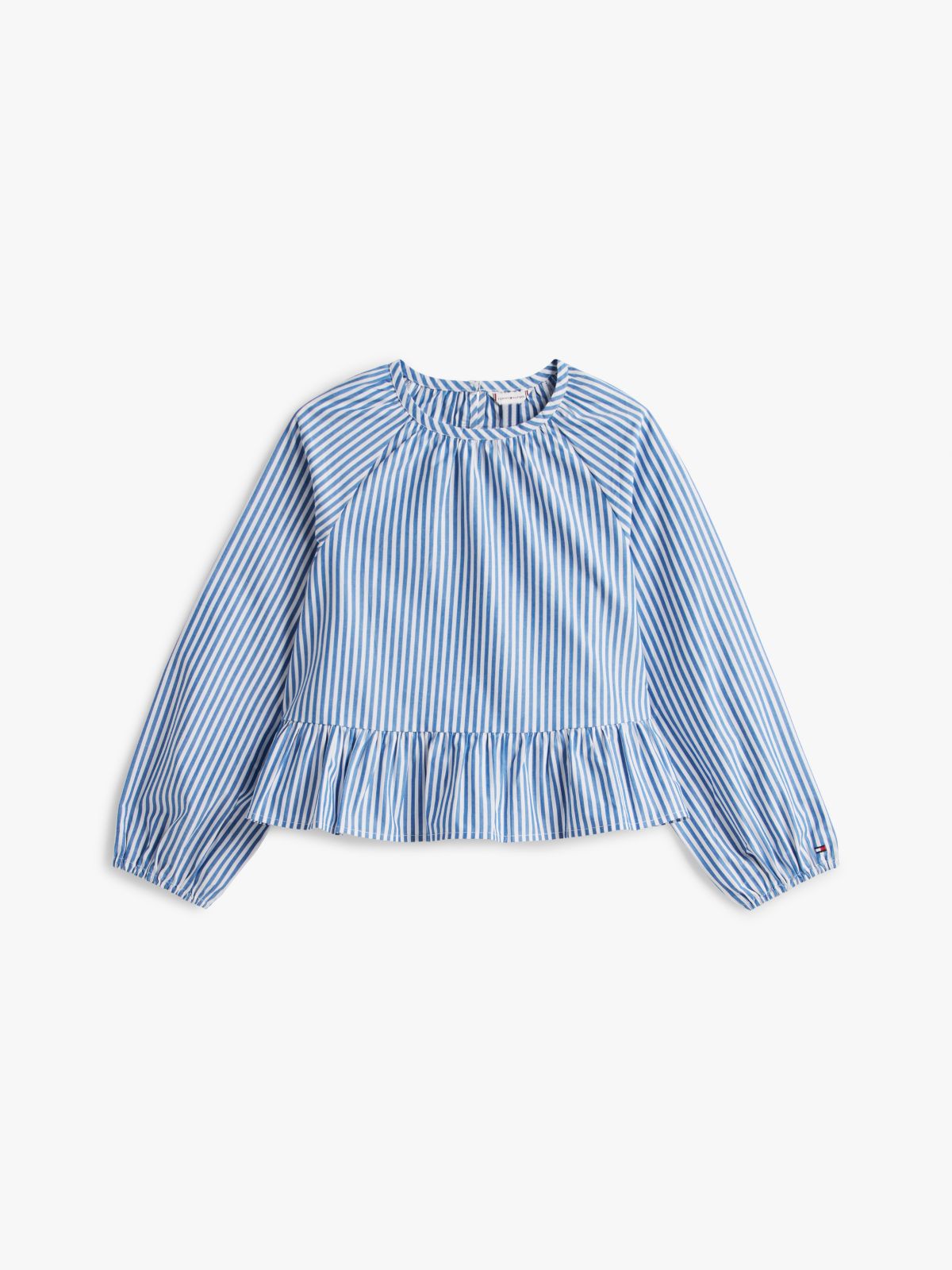 Kids' Stripe Poplin Blouse — Vibrant Indigo
