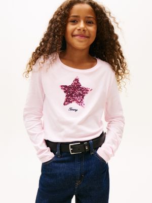 Kids' Flip Sequin Star Logo T-Shirt, Ballerina