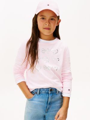 Kids' Bow Motif T-Shirt, Ballerina