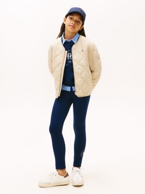 Kids' Foil Circle Logo Legging, Carbon Navy