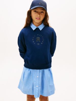 Kids' Foil Circle Logo Sweatshirt, Carbon Navy