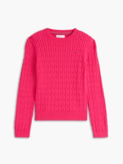 Kids' Cable Knit Sweater — Jewel Pink 5