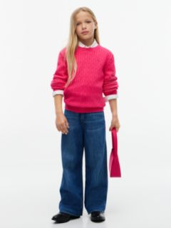 Kids' Cable Knit Sweater — Jewel Pink 2