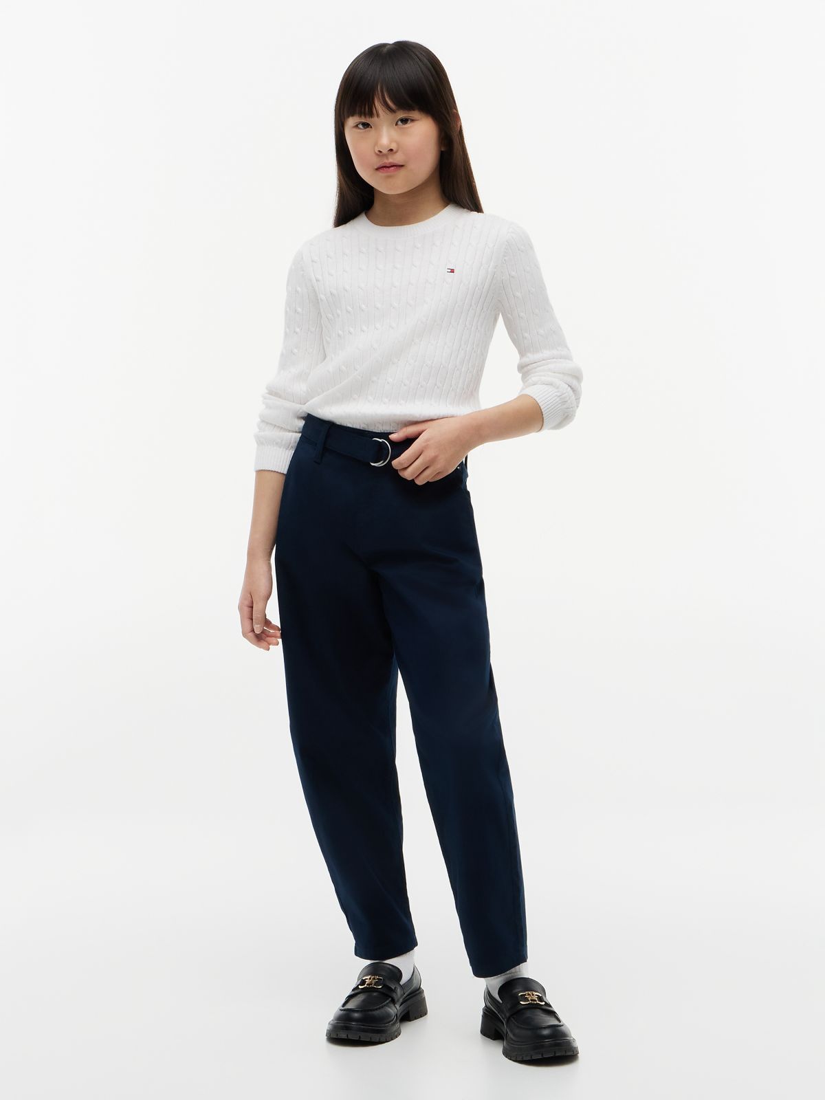 Kids' Cable Knit Sweater — Ecru
