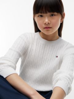 Kids' Cable Knit Sweater — Ecru 3