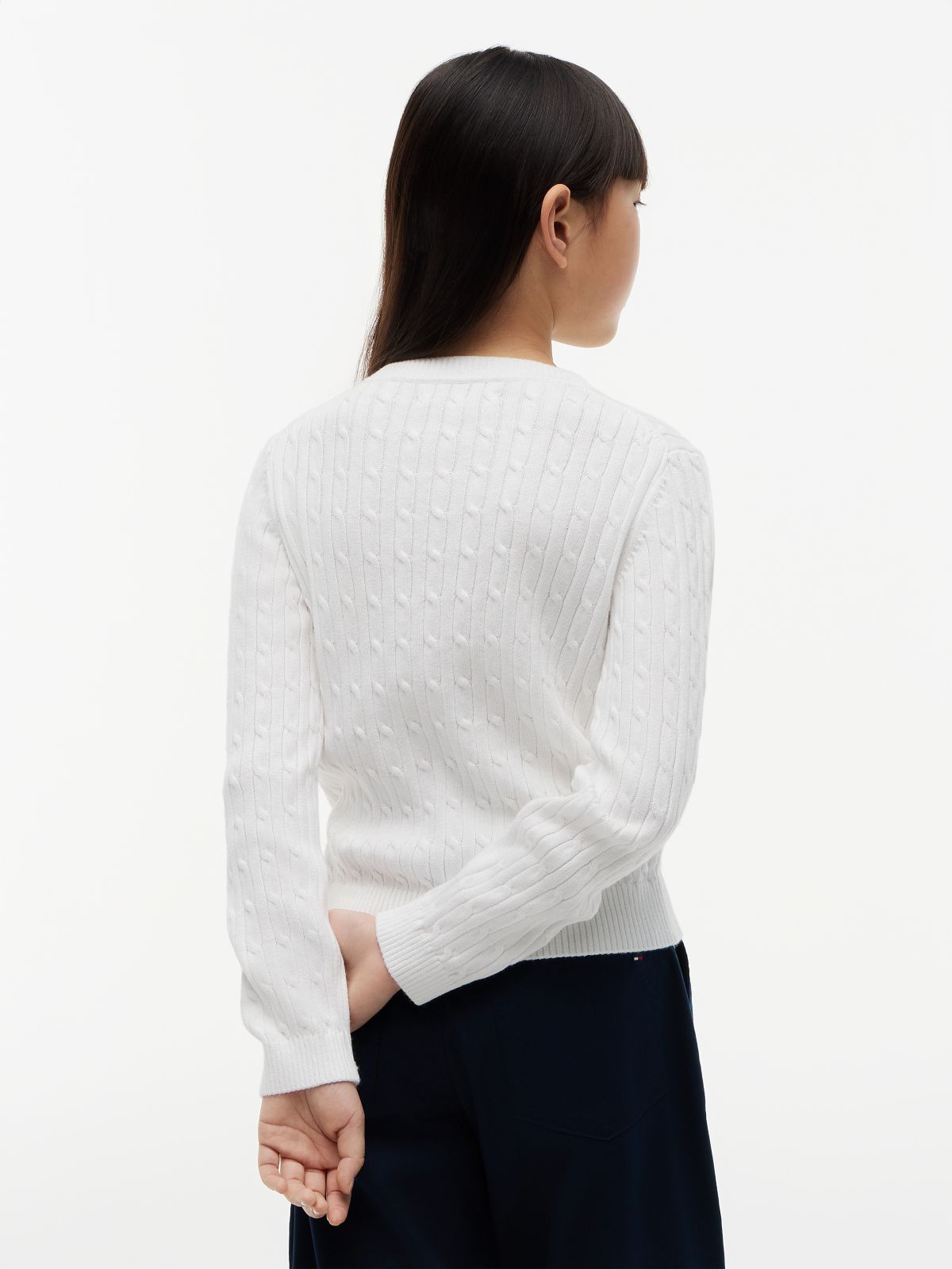 Kids' Cable Knit Sweater — Ecru