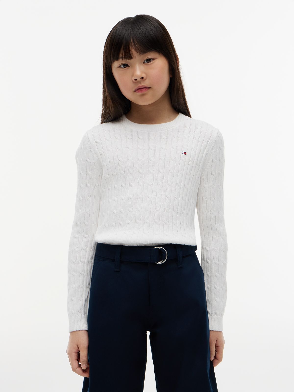 Kids' Cable Knit Sweater — Ecru
