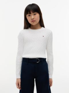 Kids' Cable Knit Sweater — Ecru 1