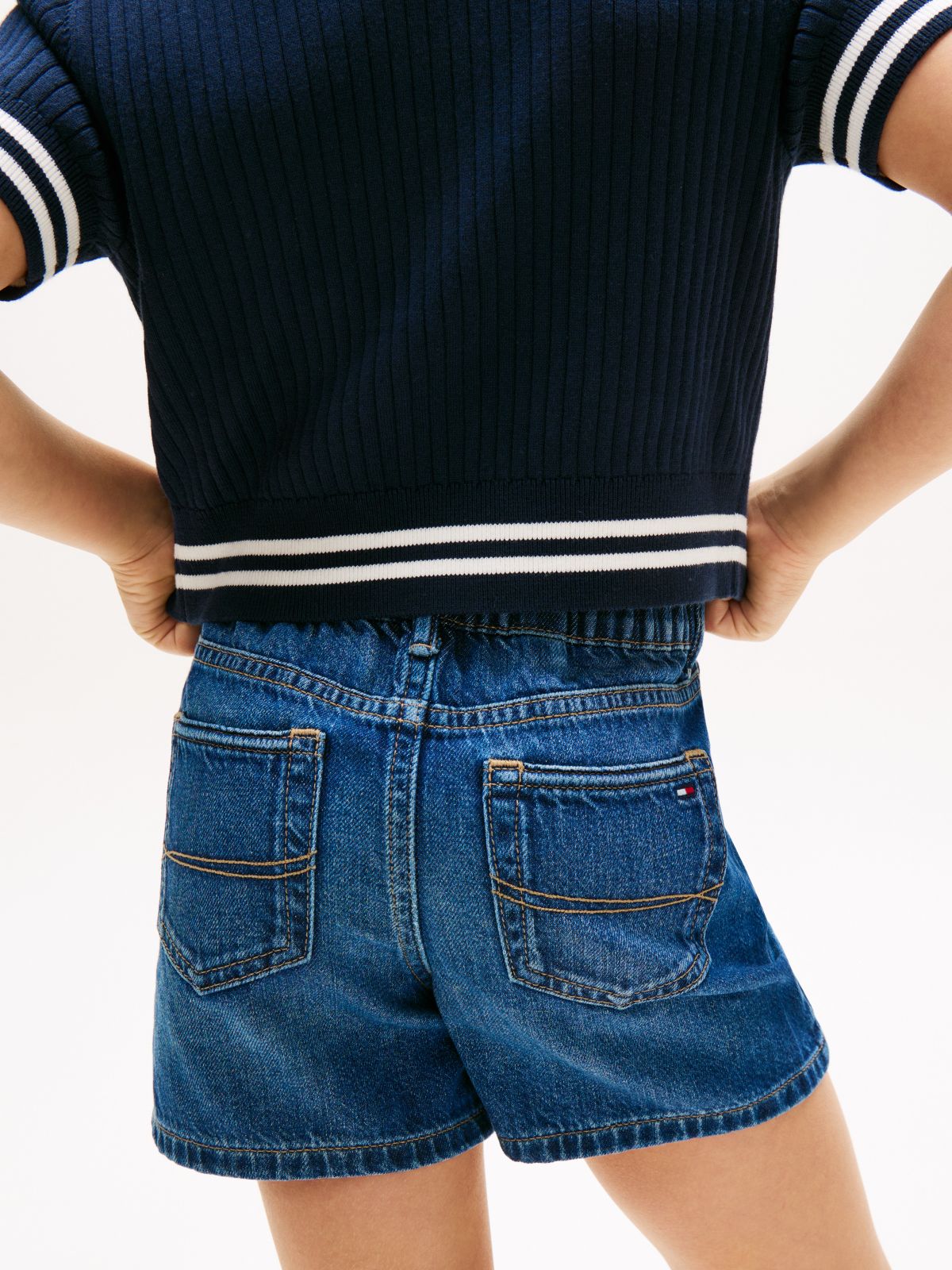 Kids' Denim Pull-On Short — Dark Wash