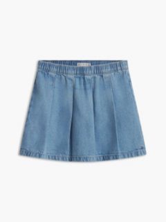 Kids' Pleated Denim Skirt — Light Med Wash 5
