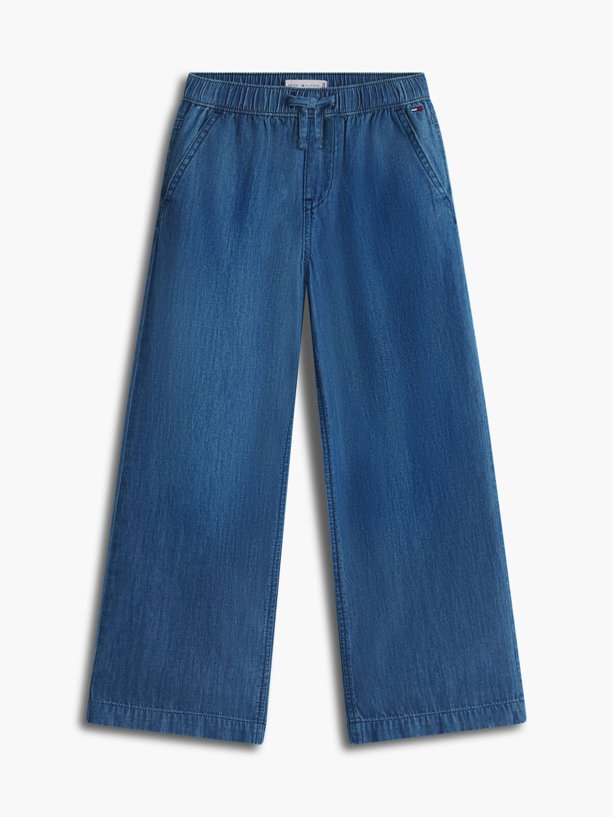 Kids' Chambray Wide Leg Pull-On Pant — Medium Wash