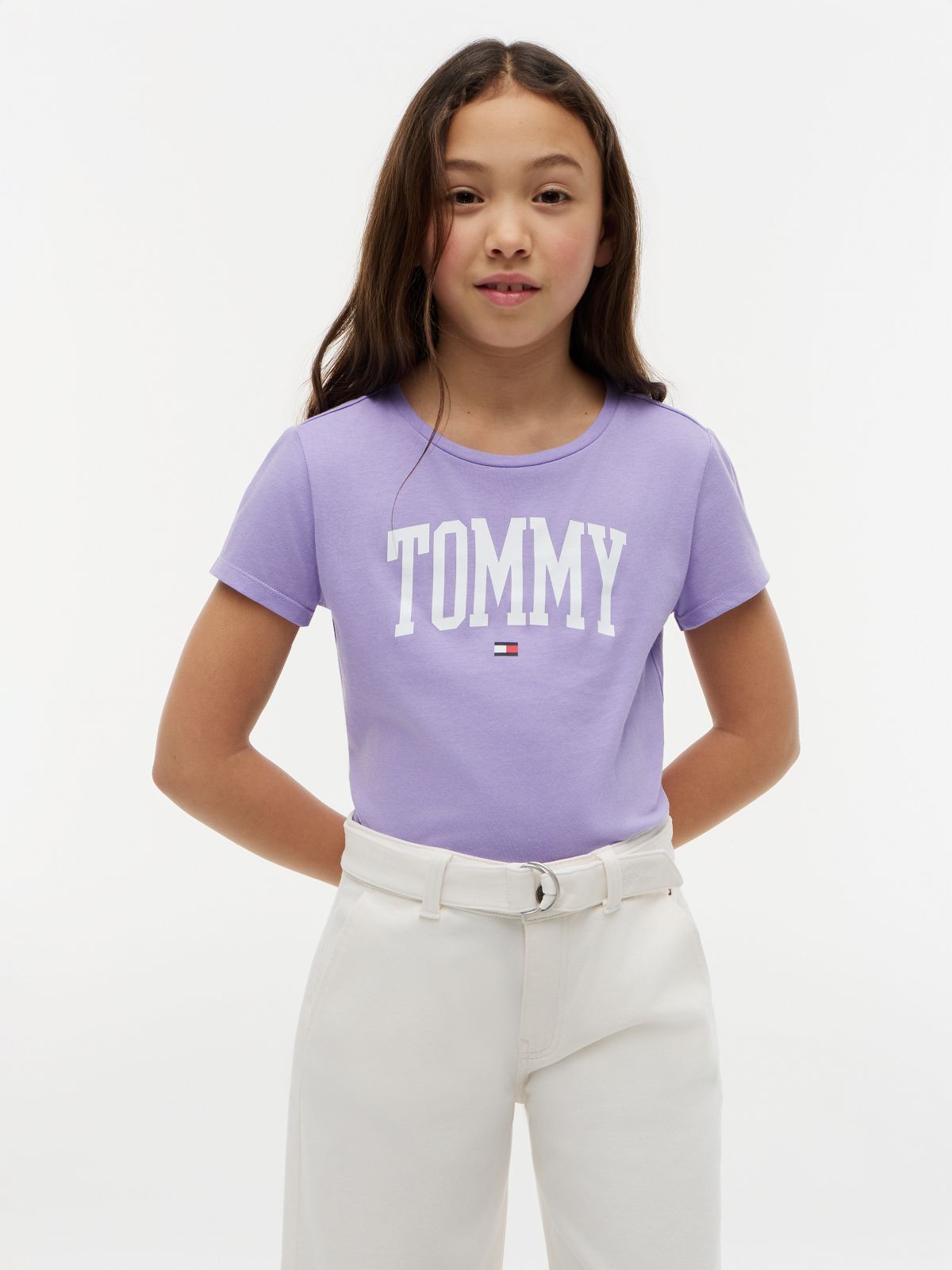 Kids' Tommy Logo T-Shirt — Violet Viola
