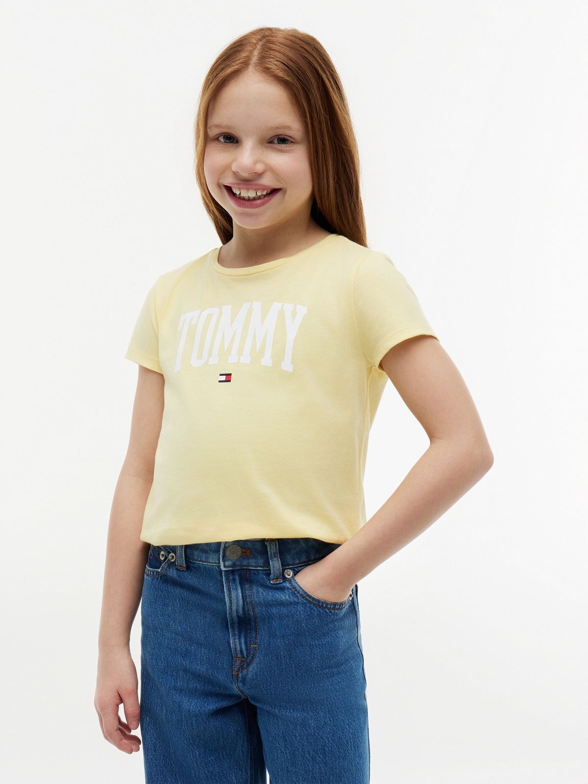 Kids' Tommy Logo T-Shirt — Citronella
