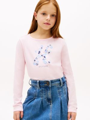 Kids' Floral Monogram T-Shirt, Ballerina