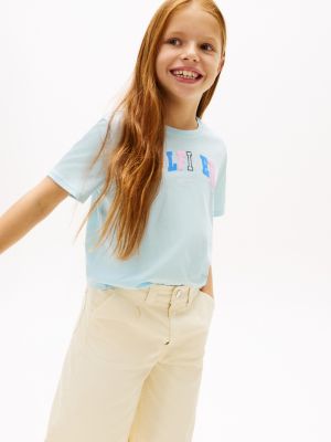 Kids' Multicolor Hilfiger Logo T-Shirt, Rain Dance