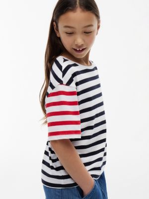 Детские футболки Tommy Hilfiger Kids' Mixed Stripe T-Shirt — фото 3