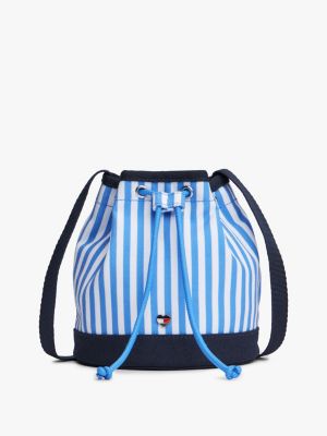 Kids' Striped Canvas Bucket Bag, Blue Spell Multi