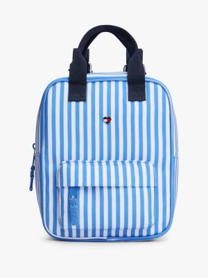 Kids' Striped Canvas Backpack, Blue Spell Multi