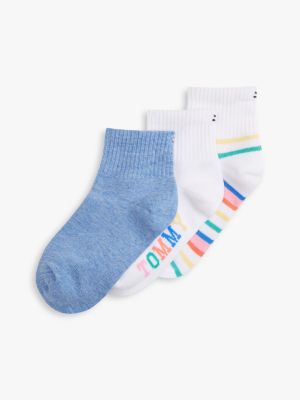 Kids' Color Mix Quarter-Top Sock 3-Pack, Lucent White / Multi