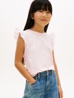 Kids' Embroidered Eyelet Flutter T-Shirt from Tommy Hilfiger - $18.25