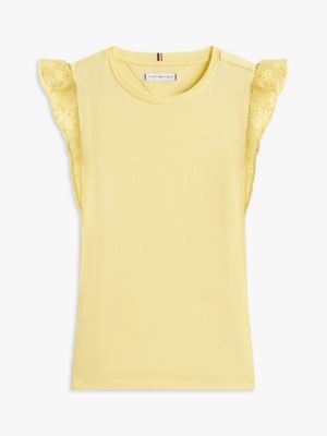 Детские футболки Tommy Hilfiger Kids' Embroidered Eyelet Flutter T-Shirt — фото 5