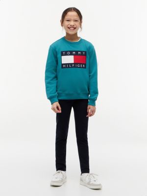 Kids' Collegiate Tommy Logo Legging, Navy Blue