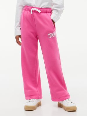 Kids' Collegiate Logo Wide Leg Sweatpant, Radiant Pink