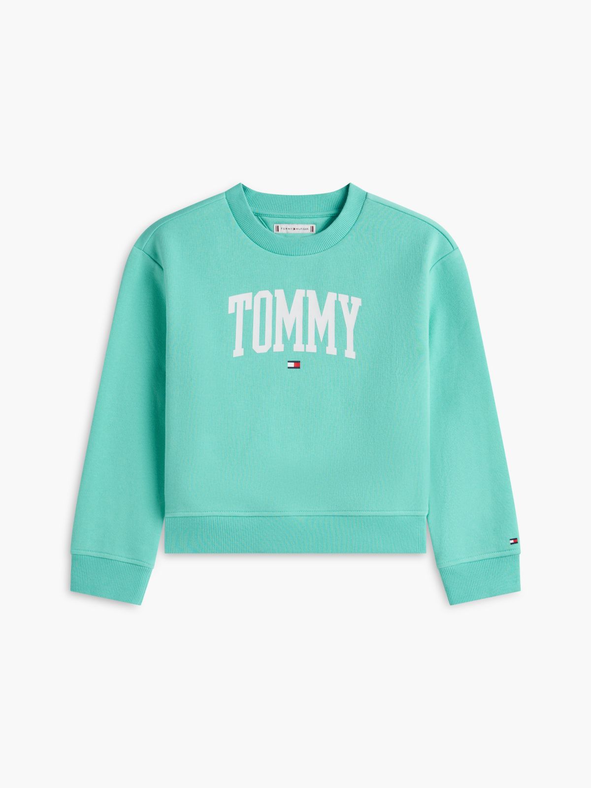 Kids' Tommy Logo Sweatshirt — Light Jade Green