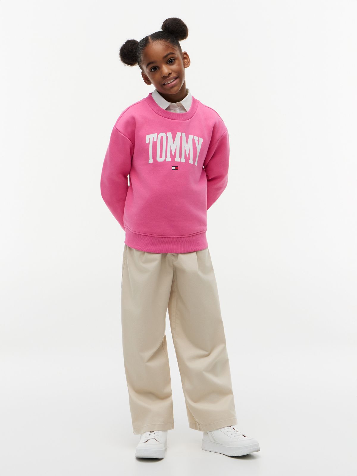 Kids' Tommy Logo Sweatshirt — Radiant Pink