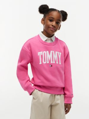 Kids' Varsity Tommy Logo Sweatshirt, Radiant Pink